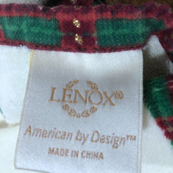 3 LENOX CHRISTMAS TOWELS 2 HAND FINGER Ribbon Tartan Plaid Holly Guest Bathroom - Picture 6 of 7